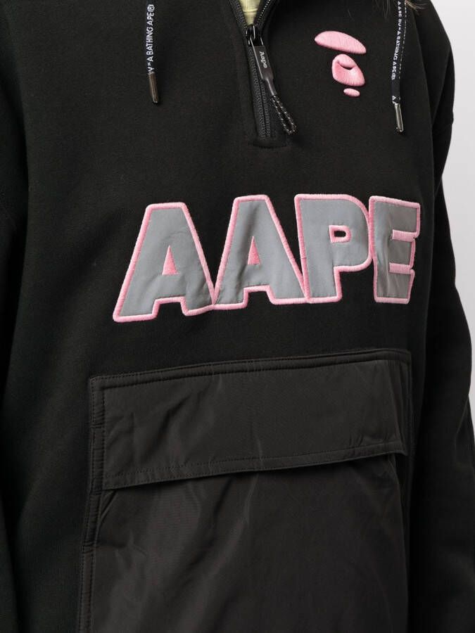 AAPE BY *A BATHING APE Hoodie met geborduurd logo Zwart