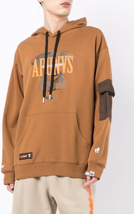 AAPE BY *A BATHING APE Hoodie met logoprint Bruin
