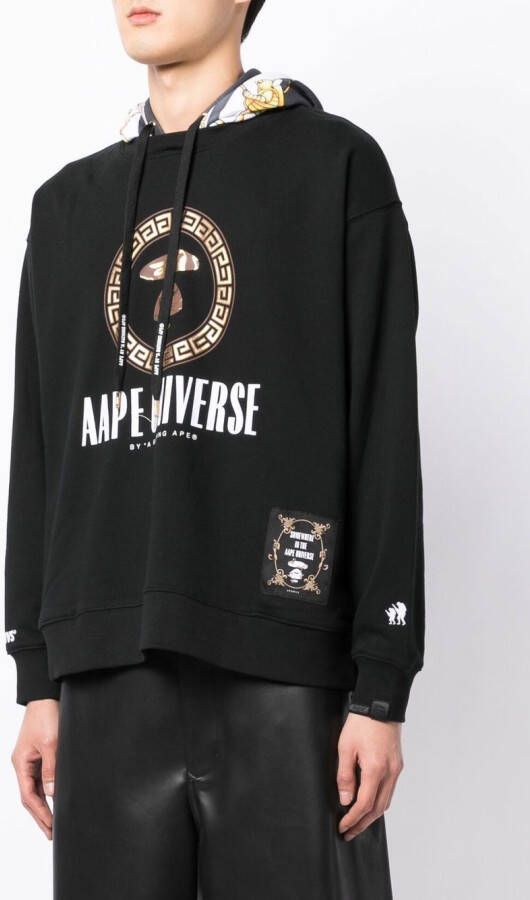 AAPE BY *A BATHING APE Hoodie met logoprint Zwart