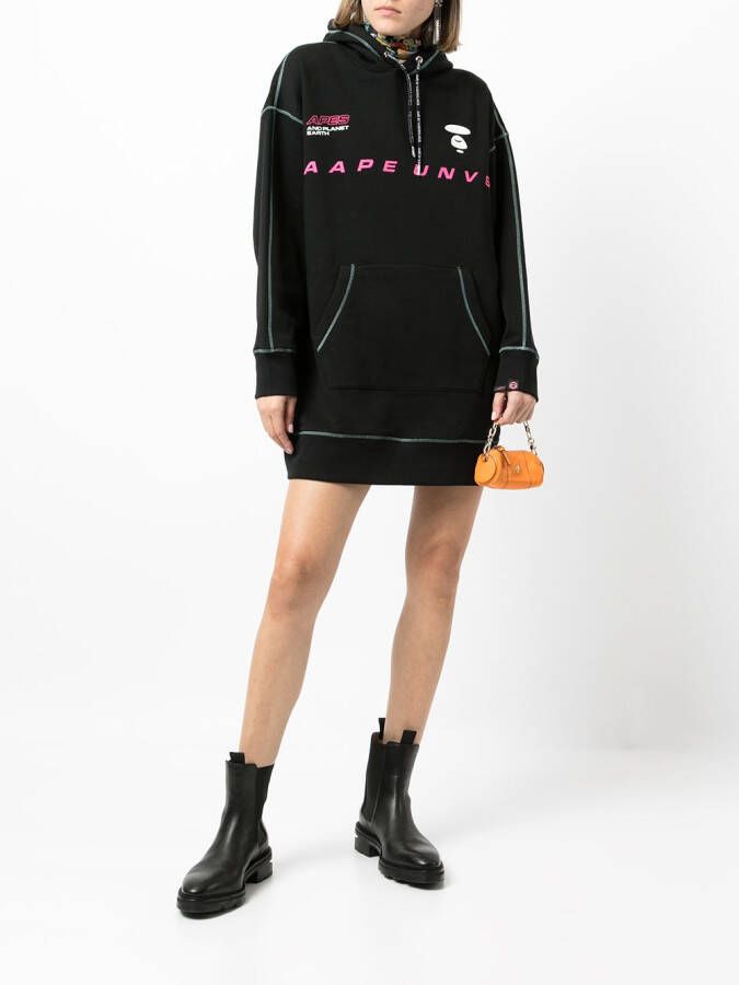 AAPE BY *A BATHING APE Jurk met logoprint Zwart