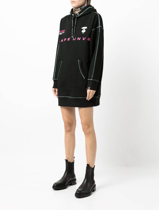 AAPE BY *A BATHING APE Jurk met logoprint Zwart