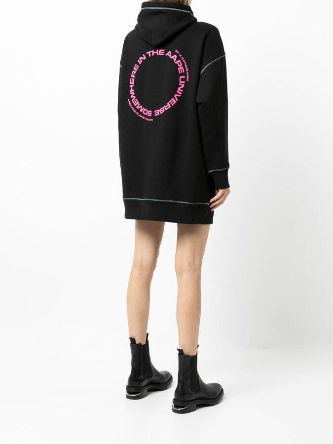 AAPE BY *A BATHING APE Jurk met logoprint Zwart