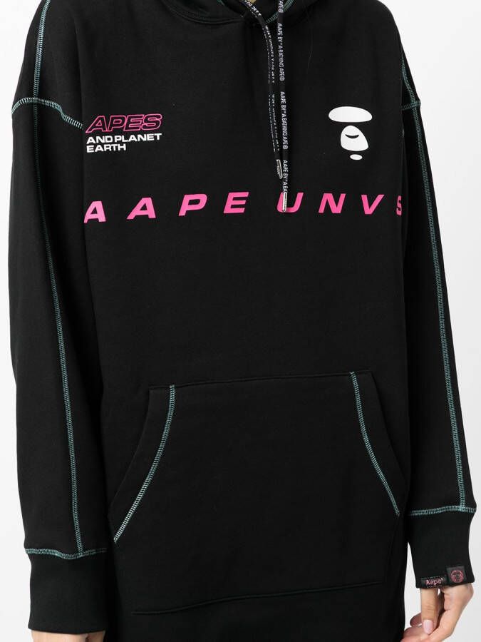 AAPE BY *A BATHING APE Jurk met logoprint Zwart