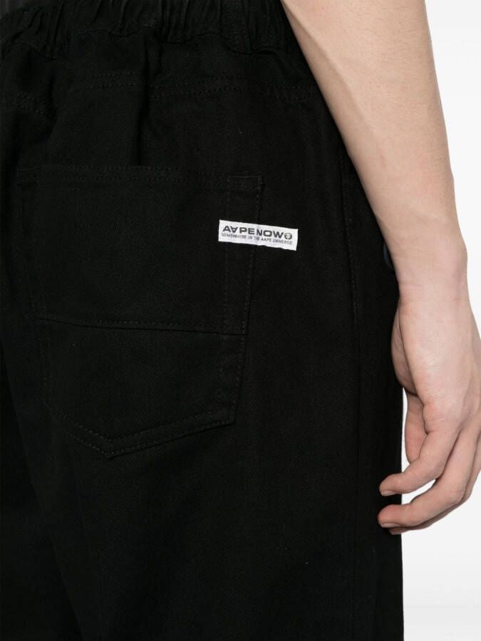 AAPE BY *A BATHING APE Katoenen jeans met logo applicatie Zwart