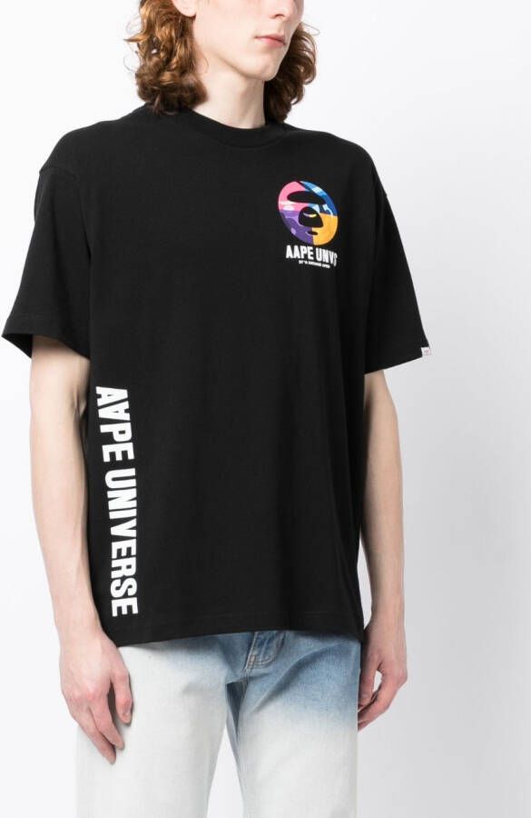 AAPE BY *A BATHING APE T-shirt met logodetail Zwart