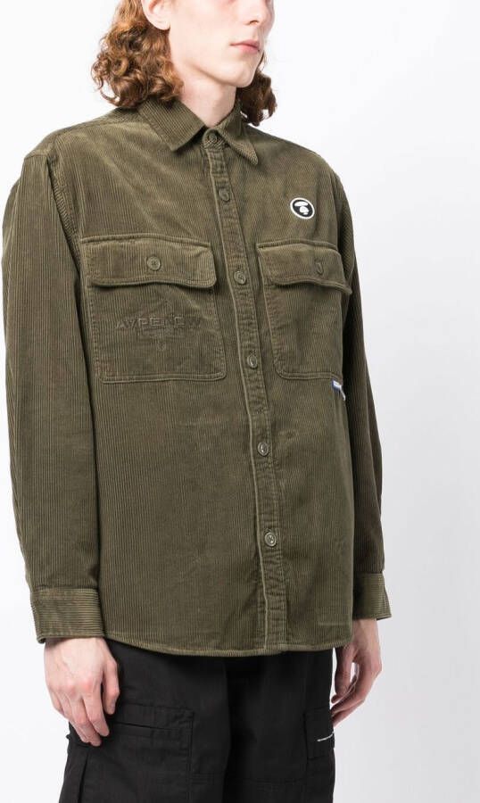 AAPE BY *A BATHING APE Shirtjack met geborduurd logo Groen
