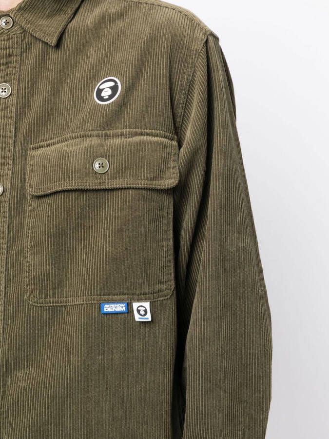 AAPE BY *A BATHING APE Shirtjack met geborduurd logo Groen