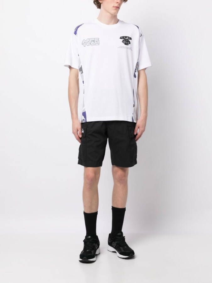 AAPE BY *A BATHING APE T-shirt met logopatch Wit