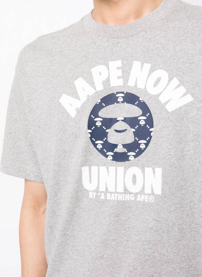 AAPE BY *A BATHING APE T-shirt met logoprint Grijs