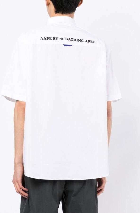 AAPE BY *A BATHING APE Overhemd met logopatch Wit