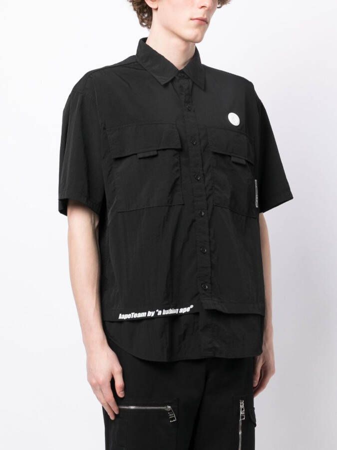 AAPE BY *A BATHING APE Overhemd met logopatch Zwart