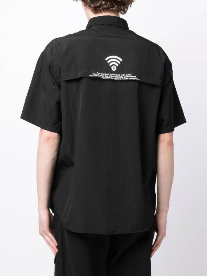 AAPE BY *A BATHING APE Overhemd met logopatch Zwart