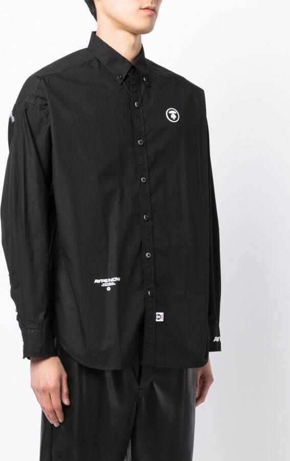 AAPE BY *A BATHING APE Overhemd met logoprint Zwart