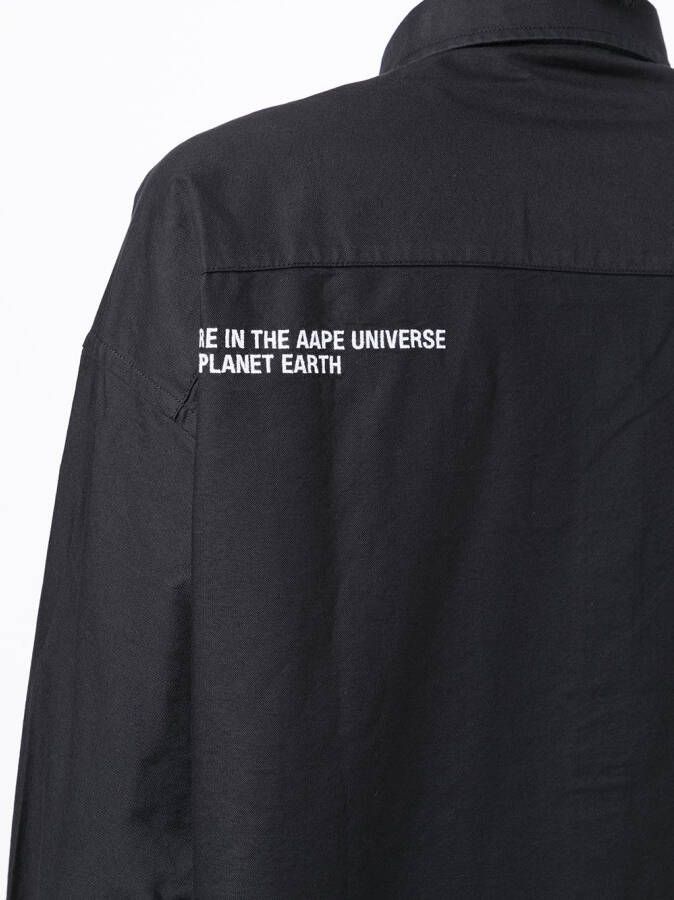 AAPE BY *A BATHING APE Overhemd met tekst Zwart