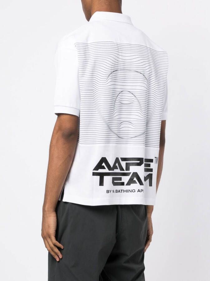 AAPE BY *A BATHING APE Poloshirt met print Wit