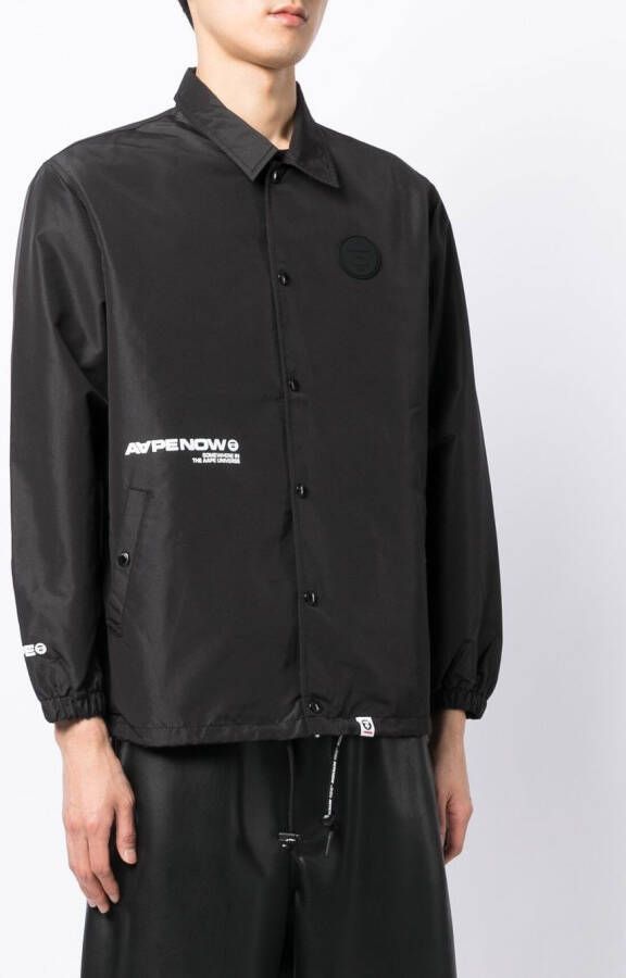 AAPE BY *A BATHING APE Shirtjack met logoprint Zwart