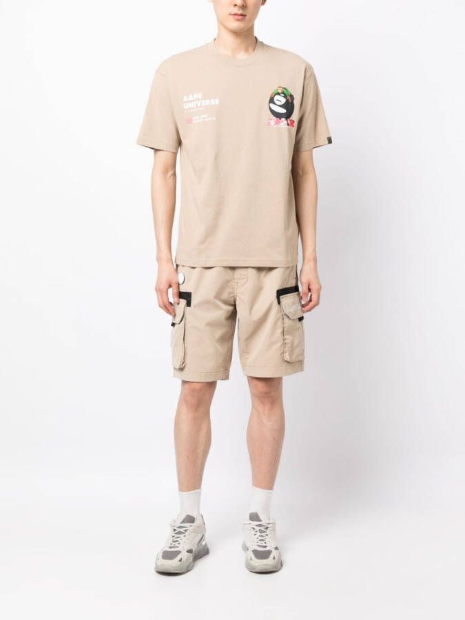 AAPE BY *A BATHING APE Shorts met elastische taille Bruin