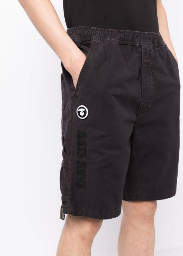 AAPE BY *A BATHING APE Shorts met geborduurd logo Zwart