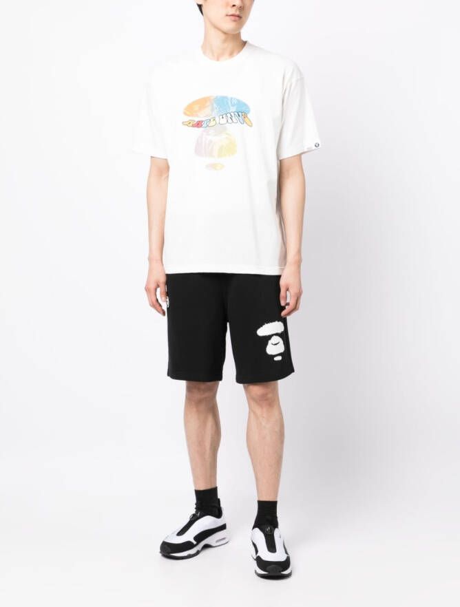 AAPE BY *A BATHING APE Shorts met verlaagd kruis Zwart