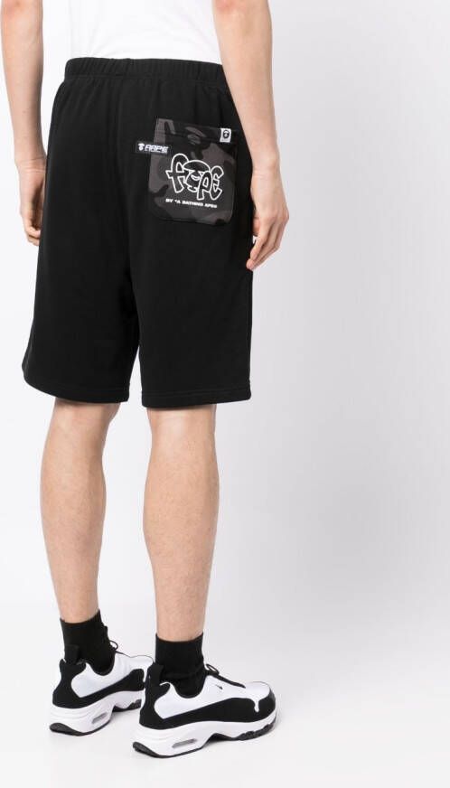 AAPE BY *A BATHING APE Shorts met verlaagd kruis Zwart