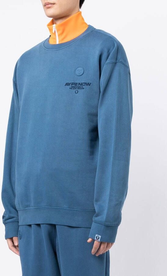 AAPE BY *A BATHING APE Sweater met geborduurd logo Blauw