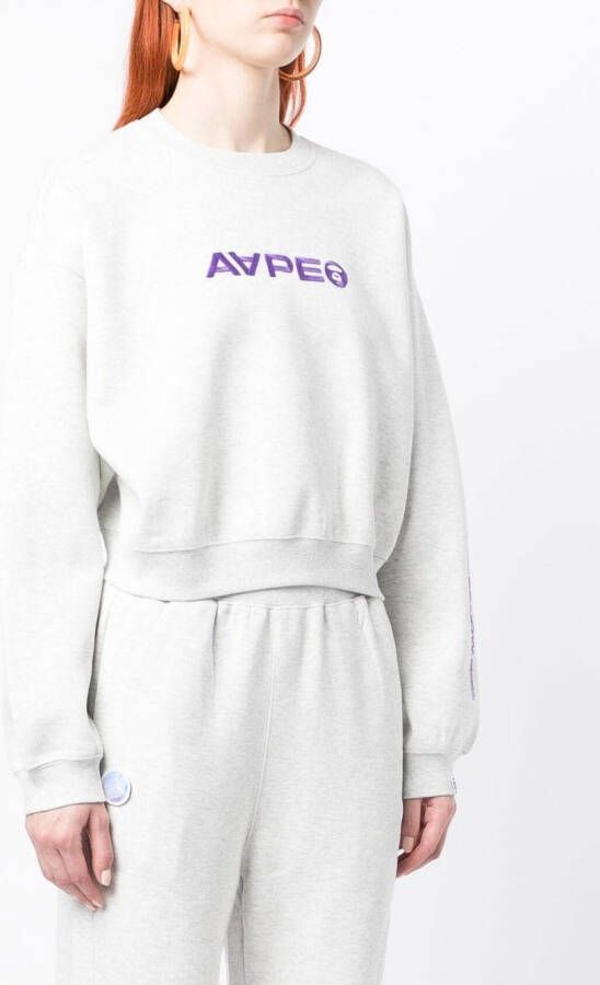 AAPE BY *A BATHING APE Sweater met geborduurd logo Grijs