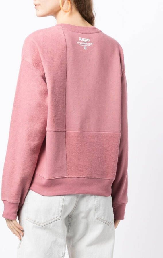 AAPE BY *A BATHING APE Sweater met geborduurd logo Roze