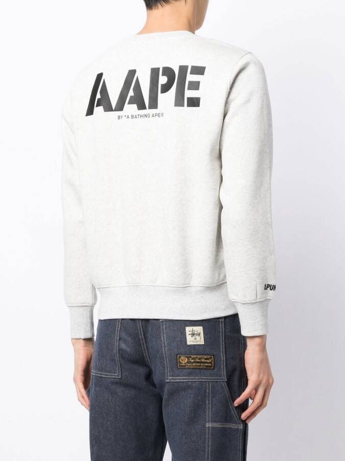 AAPE BY *A BATHING APE Sweater met logoprint Grijs