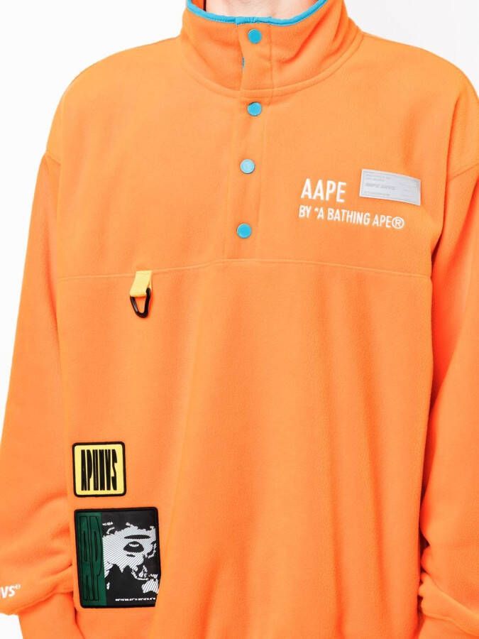 AAPE BY *A BATHING APE Sweater met logoprint Oranje