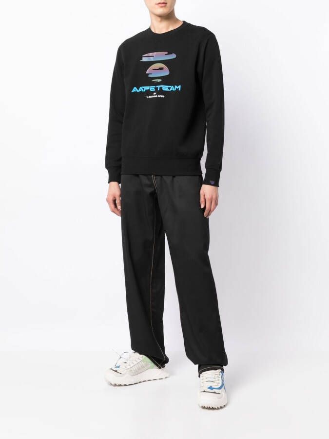 AAPE BY *A BATHING APE Sweater met logoprint Zwart