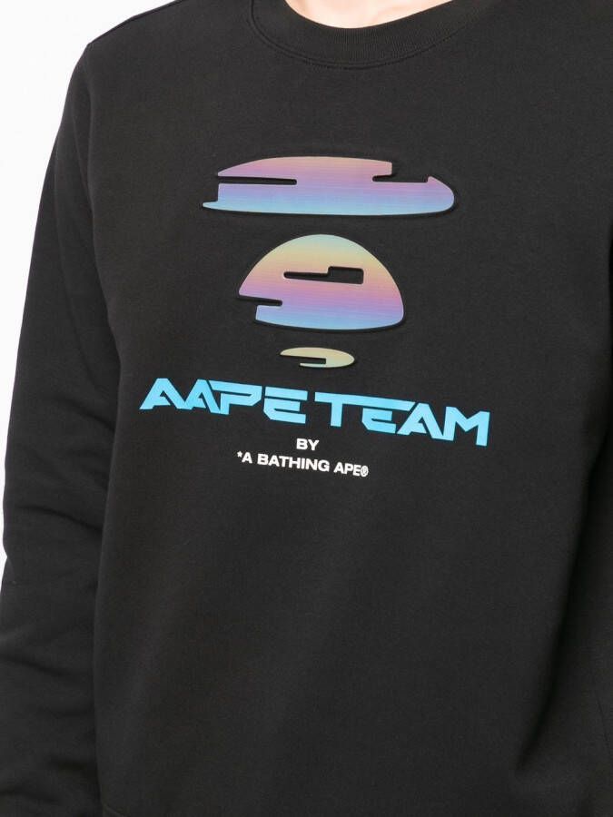 AAPE BY *A BATHING APE Sweater met logoprint Zwart
