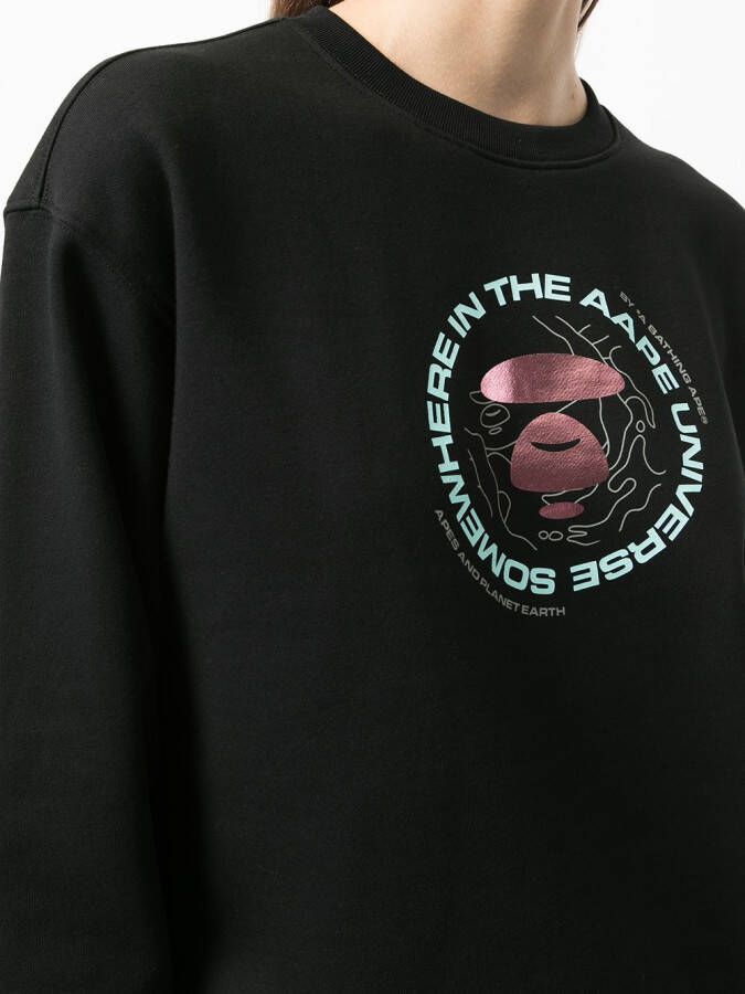 AAPE BY *A BATHING APE Sweater met logoprint Zwart