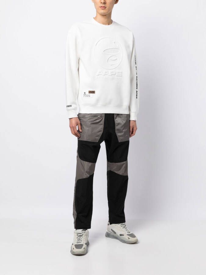 AAPE BY *A BATHING APE Sweater met ronde hals Wit