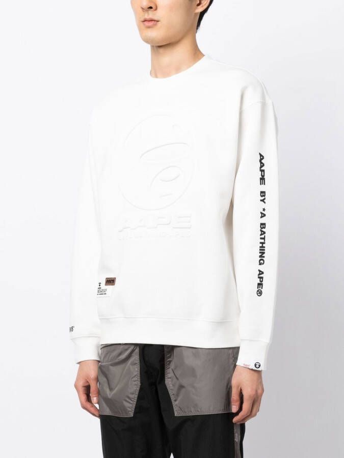 AAPE BY *A BATHING APE Sweater met ronde hals Wit