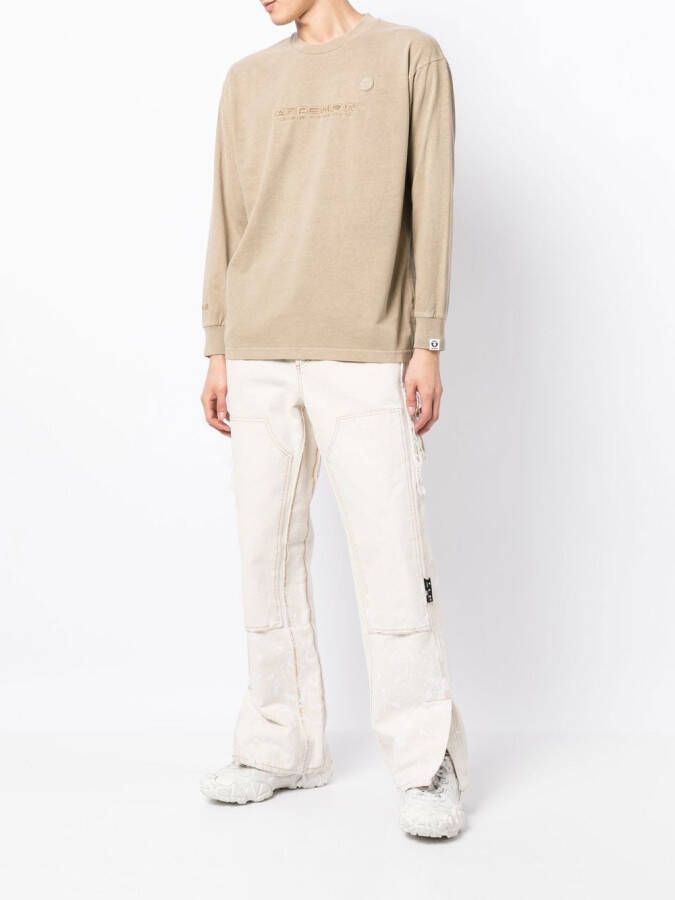 AAPE BY *A BATHING APE T-shirt met geborduurd logo Geel