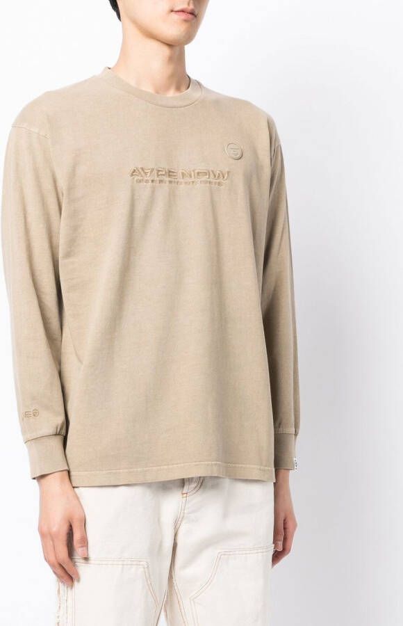 AAPE BY *A BATHING APE T-shirt met geborduurd logo Geel