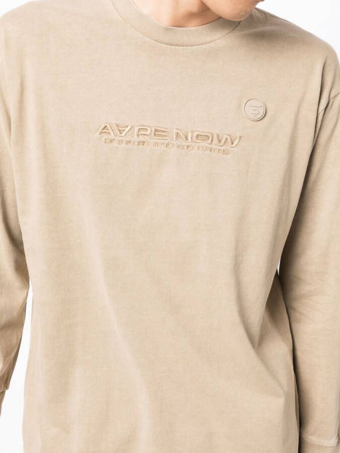 AAPE BY *A BATHING APE T-shirt met geborduurd logo Geel