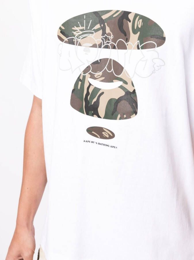 AAPE BY *A BATHING APE T-shirt met grafische print Wit