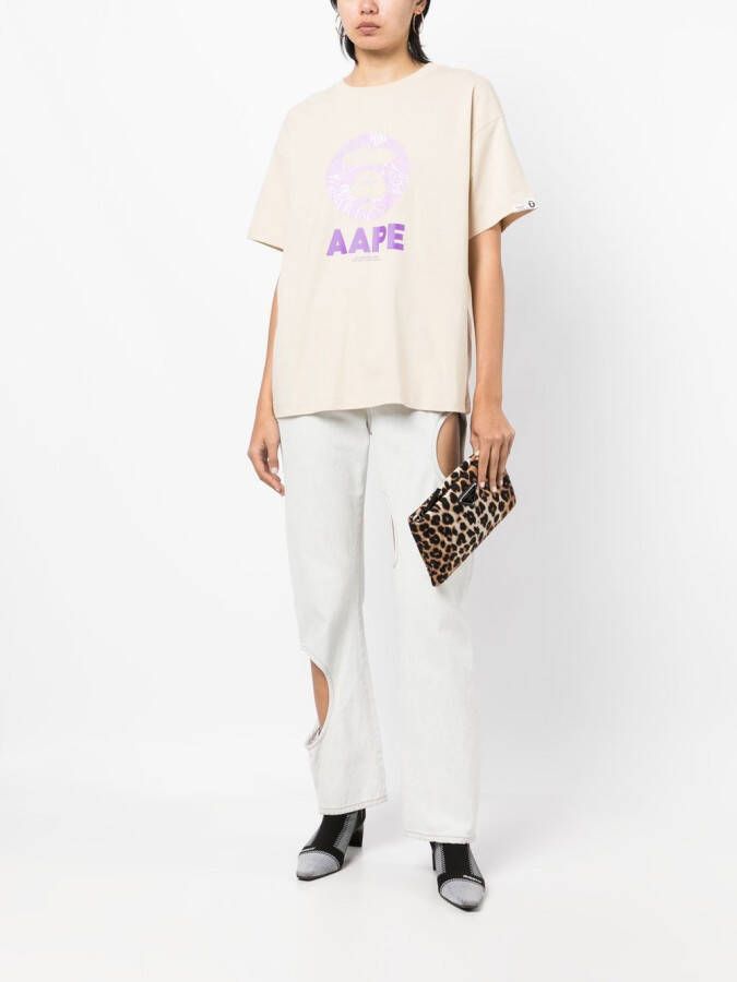 AAPE BY *A BATHING APE T-shirt met logoprint Bruin