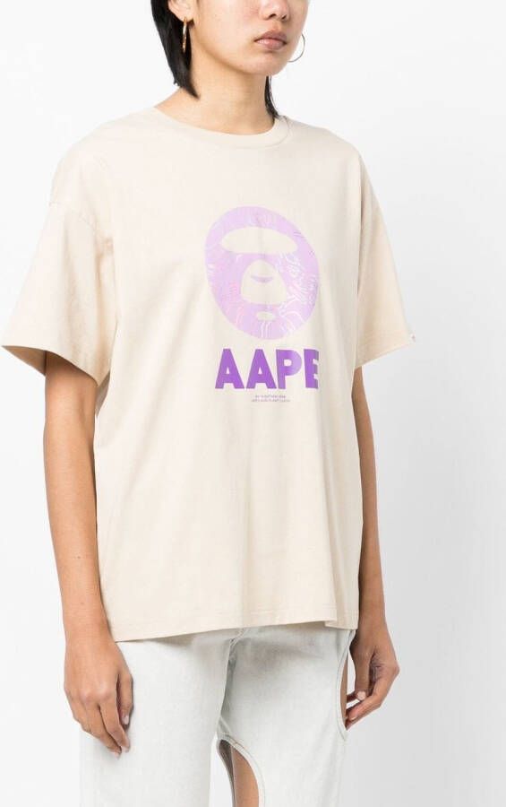 AAPE BY *A BATHING APE T-shirt met logoprint Bruin