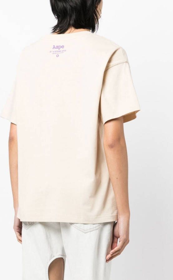 AAPE BY *A BATHING APE T-shirt met logoprint Bruin