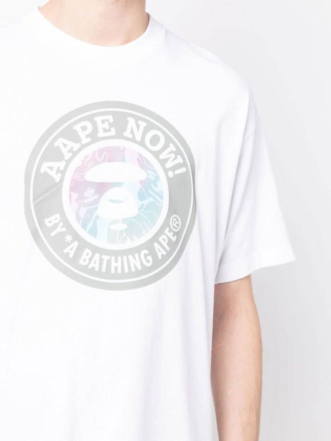 AAPE BY *A BATHING APE T-shirt met logoprint Wit