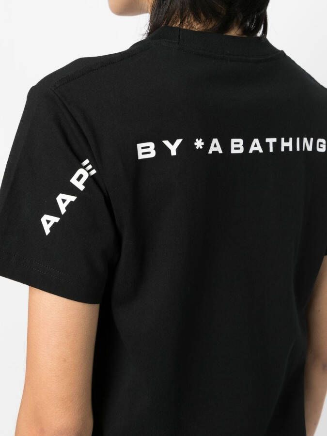 AAPE BY *A BATHING APE T-shirt met metallic print Zwart
