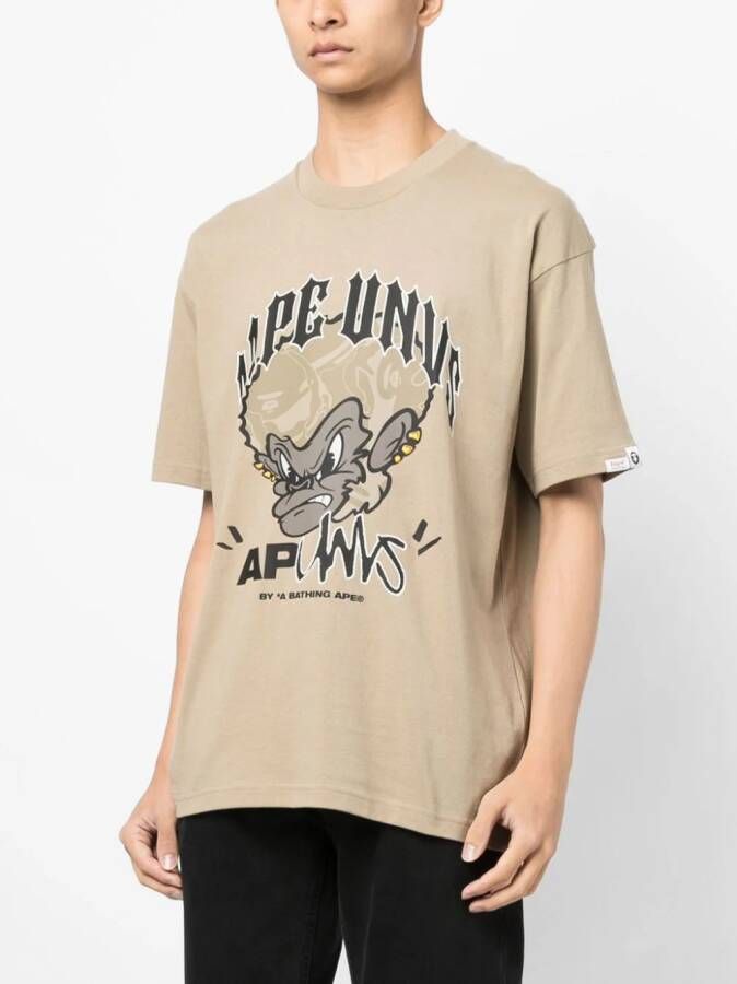 AAPE BY *A BATHING APE T-shirt met print Bruin