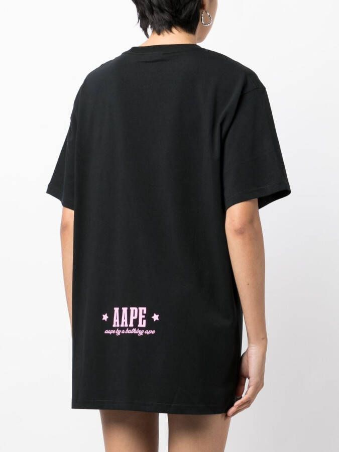 AAPE BY *A BATHING APE T-shirt met print Zwart