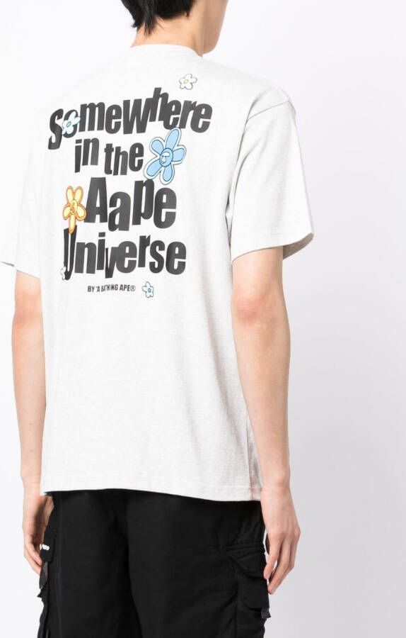 AAPE BY *A BATHING APE T-shirt met tekst Grijs