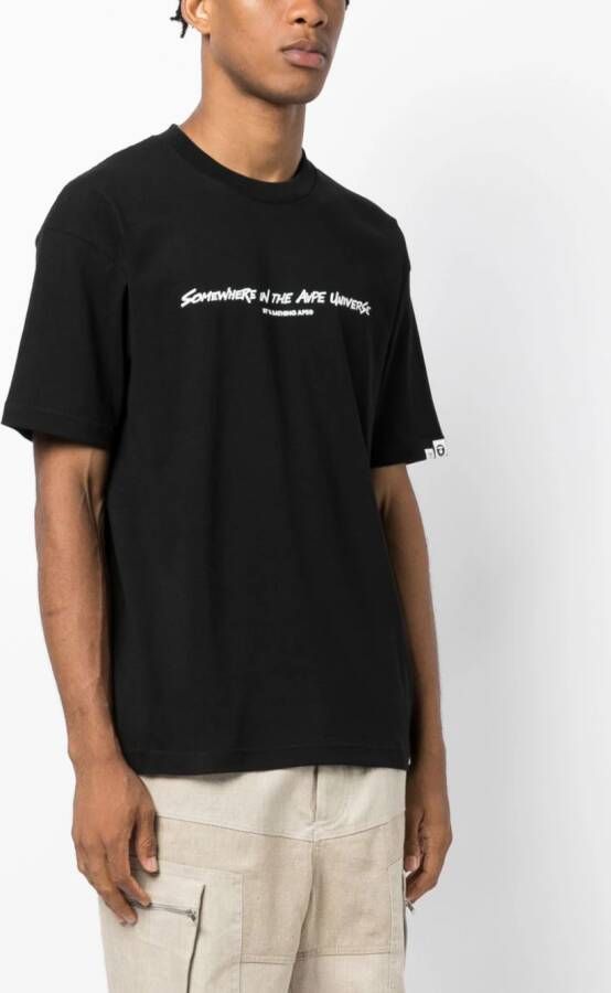 AAPE BY *A BATHING APE T-shirt met tekst Zwart