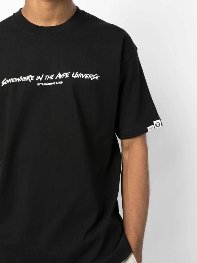 AAPE BY *A BATHING APE T-shirt met tekst Zwart