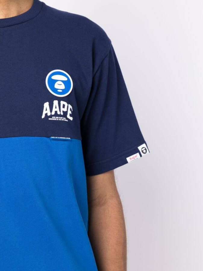 AAPE BY *A BATHING APE T-shirt met vlakken Blauw