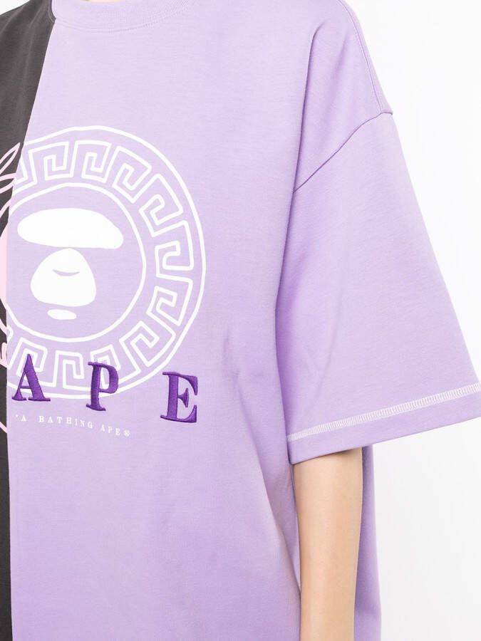 AAPE BY *A BATHING APE T-shirtjurk met logoprint Paars